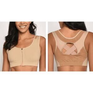 NWT Alignmed AlignMe Active Postural Fitness sz S Zip Front Comfort Sports Bra